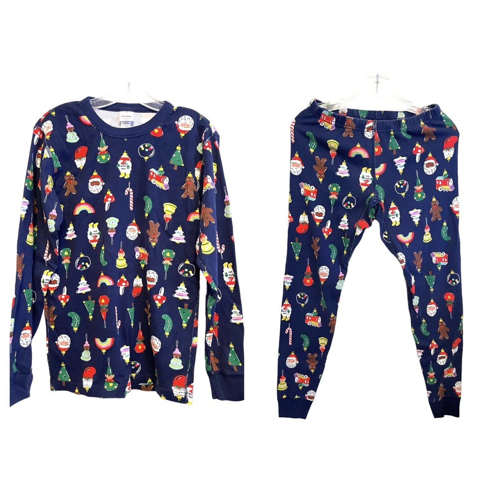 Hannah Andersson Heirloom Ornaments Holiday Pajama Set Size Small Cotton Knit